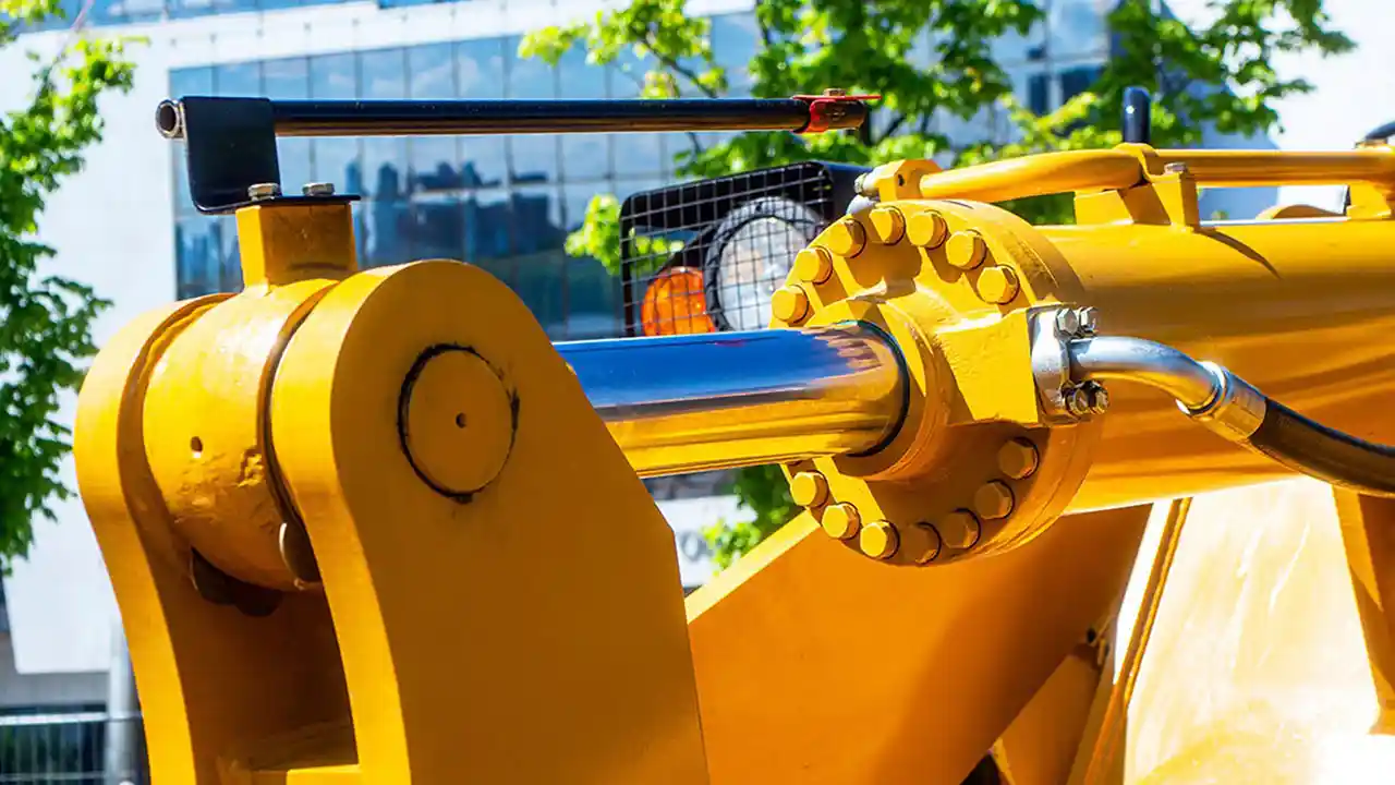 Hydraulic cylinders on excavator arm — reliable and durable